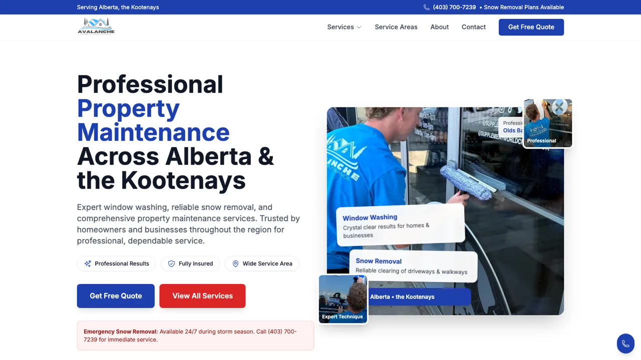 Avalanche Property Maintenance website